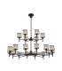 Keene 111.8cm 20 Light G9 2-Tier Light Sand Black / Clear Crystal Shade Item Weight: 19.42kg-1