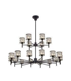 Keene 111.8cm 20 Light G9 2-Tier Light Sand Black / Clear Crystal Shade Item Weight: 19.42kg-1
