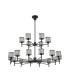 Keene 111.8cm 20 Light G9 2-Tier Light Sand Black / Clear Crystal Shade Item Weight: 19.42kg-4