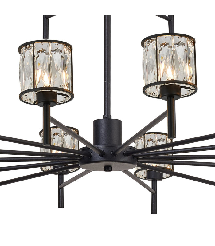 Keene 111.8cm 20 Light G9 2-Tier Light Sand Black / Clear Crystal Shade Item Weight: 19.42kg-7