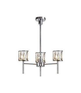 Keene 45.5cm 3 Light G9 Telescopic/Semi Flush Polished Chrome / Clear Crystal Shade-1