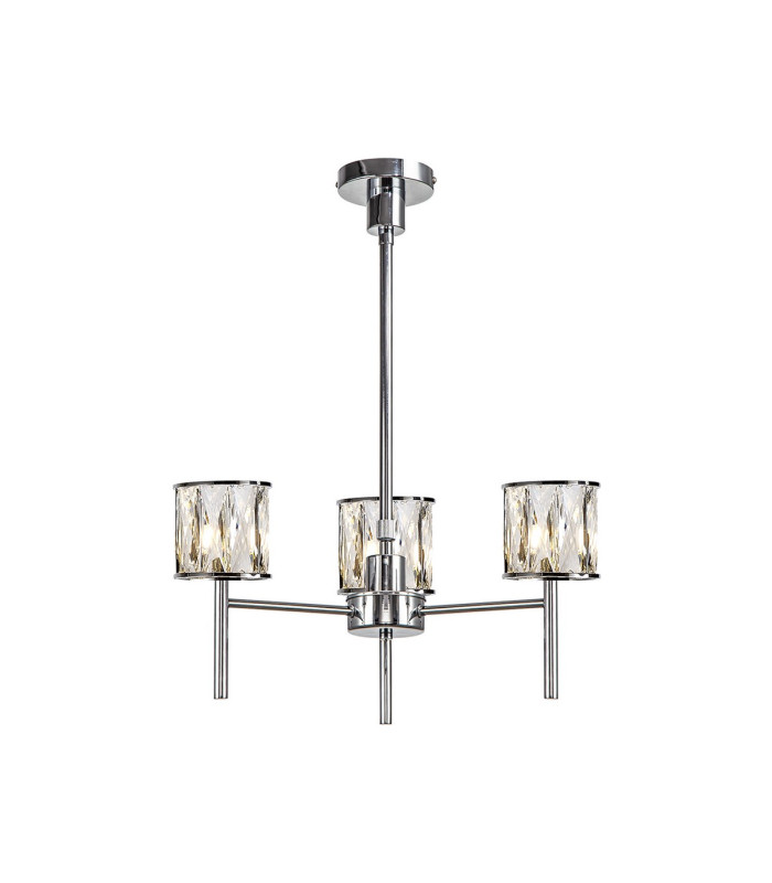 Keene 45.5cm 3 Light G9 Telescopic/Semi Flush Polished Chrome / Clear Crystal Shade-1