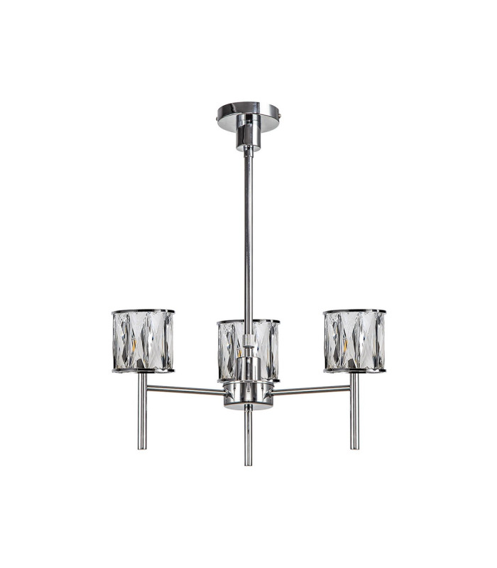 Keene 45.5cm 3 Light G9 Telescopic/Semi Flush Polished Chrome / Clear Crystal Shade-4
