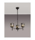 Keene 45.5cm 3 Light G9 Telescopic Light Satin Black / Smoke Crystal Shade-3