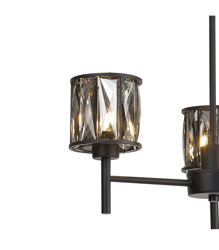 Keene 45.5cm 3 Light G9 Telescopic Light Satin Black / Smoke Crystal Shade-9