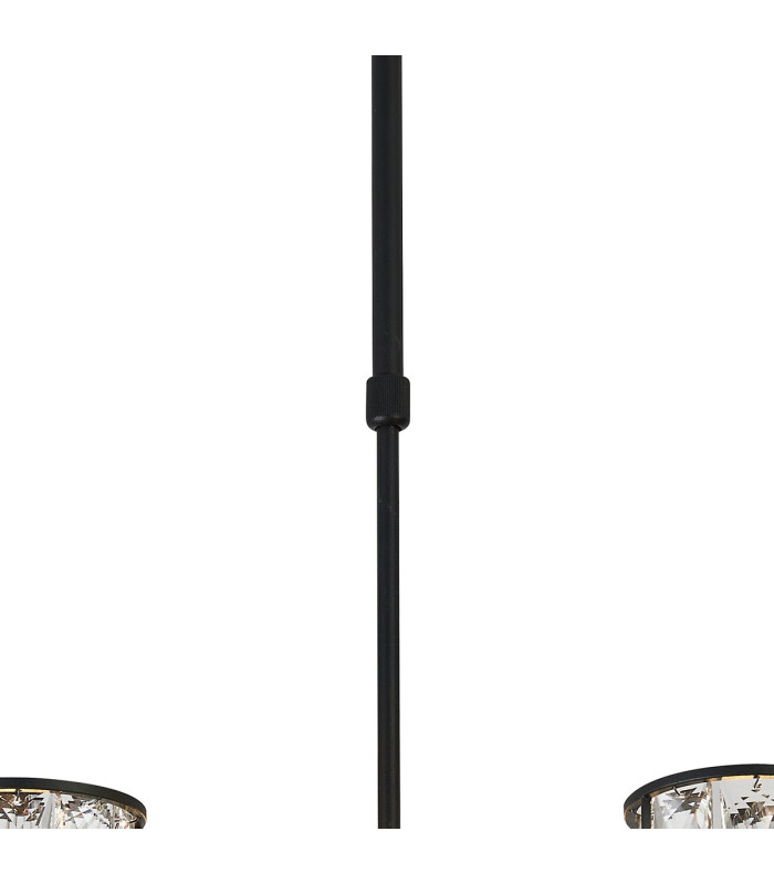 Keene 45.5cm 3 Light G9 Telescopic/Semi Flush Sand Black / Clear Crystal Shade-7
