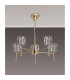 Keene 55.5cm 5 Light G9 Telescopic/Semi Flush French Gold / Clear Crystal Shade-10