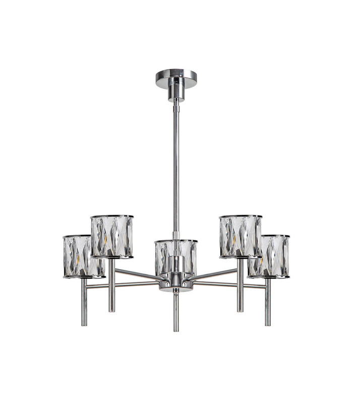 Keene 55.5cm 5 Light G9 Telescopic/Semi Flush Polished Chrome / Clear Crystal Shade-4