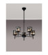 Keene 55.5cm 5 Light G9 Telescopic Light Satin Black / Smoke Crystal Shade-3