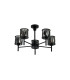 Keene 55.5cm 5 Light G9 Telescopic Light Satin Black / Smoke Crystal Shade-6