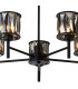 Keene 55.5cm 5 Light G9 Telescopic Light Satin Black / Smoke Crystal Shade-8