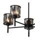 Keene 55.5cm 5 Light G9 Telescopic Light Satin Black / Smoke Crystal Shade-9