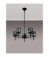 Keene 55.5cm 5 Light G9 Telescopic Light Satin Black / Smoke Crystal Shade-15