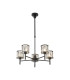Keene 55.5cm 5 Light G9 Telescopic/Semi Flush Sand Black / Clear Crystal Shade-1