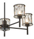 Keene 55.5cm 5 Light G9 Telescopic/Semi Flush Sand Black / Clear Crystal Shade-6