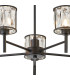 Keene 55.5cm 5 Light G9 Telescopic/Semi Flush Sand Black / Clear Crystal Shade-8