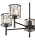 Keene 55.5cm 5 Light G9 Telescopic/Semi Flush Sand Black / Clear Crystal Shade-9