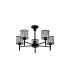 Keene 55.5cm 5 Light G9 Telescopic/Semi Flush Sand Black / Clear Crystal Shade-10