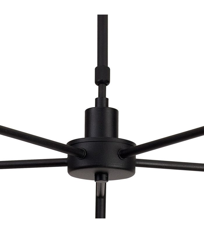 Keene 55.5cm 5 Light G9 Telescopic/Semi Flush Sand Black / Clear Crystal Shade-13
