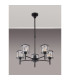 Keene 55.5cm 5 Light G9 Telescopic/Semi Flush Sand Black / Clear Crystal Shade-16