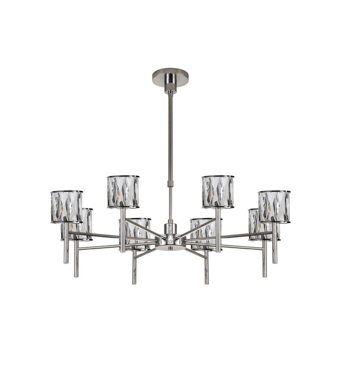 Keene 76.8cm 8 Light G9 Telescopic/Semi Flush Polished Chrome / Clear Crystal Shade-4