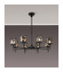Keene 76.8cm 8 Light G9 Telescopic Light Satin Black / Smoke Crystal Shade-3