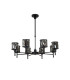 Keene 76.8cm 8 Light G9 Telescopic Light Satin Black / Smoke Crystal Shade-4