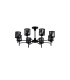 Keene 76.8cm 8 Light G9 Telescopic Light Satin Black / Smoke Crystal Shade-10