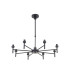 Keene 76.8cm 8 Light G9 Telescopic Light Satin Black / Smoke Crystal Shade-11