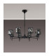 Keene 76.8cm 8 Light G9 Telescopic Light Satin Black / Smoke Crystal Shade-16