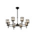 Keene 76.8cm 8 Light G9 Telescopic/Semi Flush Sand Black / Clear Crystal Shade-1