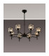 Keene 76.8cm 8 Light G9 Telescopic/Semi Flush Sand Black / Clear Crystal Shade-3