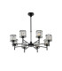 Keene 76.8cm 8 Light G9 Telescopic/Semi Flush Sand Black / Clear Crystal Shade-5