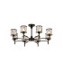 Keene 76.8cm 8 Light G9 Telescopic/Semi Flush Sand Black / Clear Crystal Shade-6
