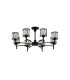 Keene 76.8cm 8 Light G9 Telescopic/Semi Flush Sand Black / Clear Crystal Shade-7