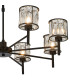 Keene 76.8cm 8 Light G9 Telescopic/Semi Flush Sand Black / Clear Crystal Shade-10