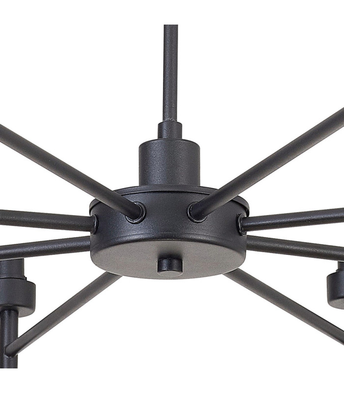 Keene 76.8cm 8 Light G9 Telescopic/Semi Flush Sand Black / Clear Crystal Shade-14