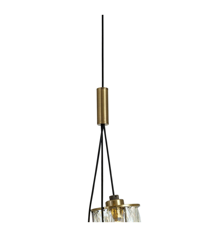 Keene 12cm 3 Light G9 2m Cluster Pendant Antique Brass / Clear Crystal Shade-4