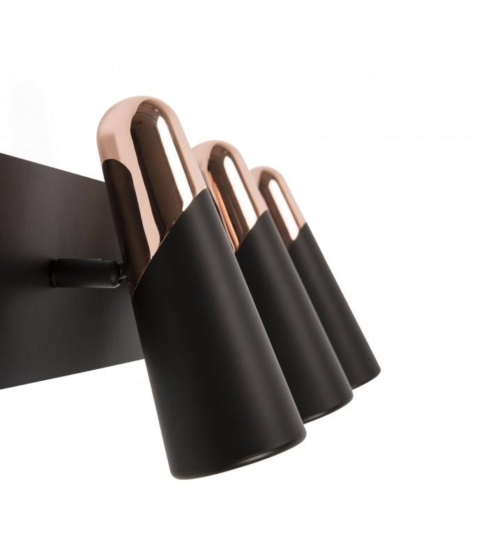 Led Black And Copper Wall Lamp 3 Light - 2