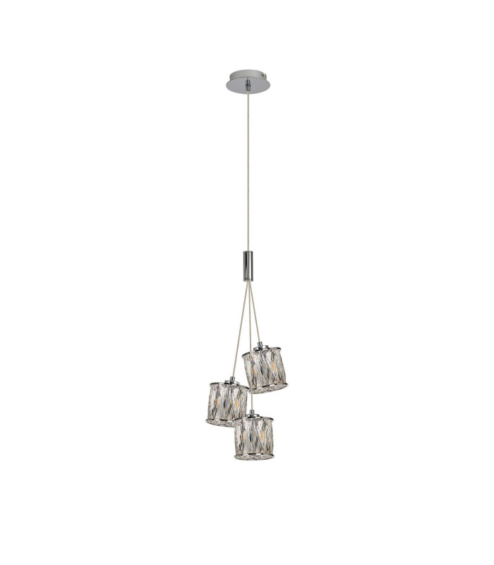 Keene 12cm 3 Light G9 2m 1 Drop Cluster Pendant Polished Chrome / Clear Crystal Shade-4
