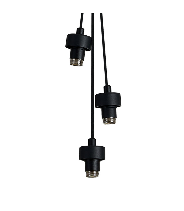 Keene 12cm 3 Light G9 2m 1 Drop Cluster Pendant Sand Black / Smoked Crystal Shade-11
