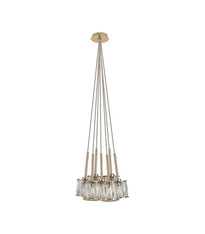 Keene 28.5cm 7 Light G9 1.5m Cluster Pendant French Gold / Clear Crystal Shade-4