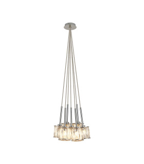 Keene 28.5cm 7 Light G9 1.5m Cluster Pendant Polished Chrome / Clear Crystal Shade-1