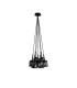 Keene 28.5cm 7 Light G9 1.5m Cluster Pendant Satin Black / Smoke Crystal Shade-5