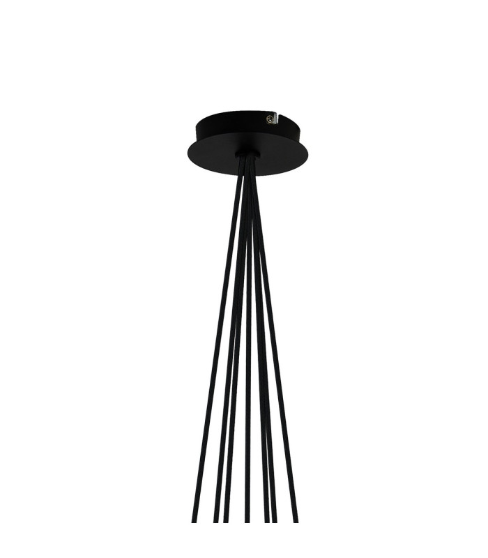 Keene 28.5cm 7 Light G9 1.5m Cluster Pendant Satin Black / Smoke Crystal Shade-8