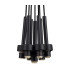 Keene 28.5cm 7 Light G9 1.5m Cluster Pendant Satin Black / Smoke Crystal Shade-11