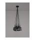 Keene 28.5cm 7 Light G9 1.5m Cluster Pendant Satin Black / Smoke Crystal Shade-14
