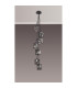 Keene 28.5cm 7 Light G9 1.5m Cluster Pendant Satin Black / Smoke Crystal Shade-16