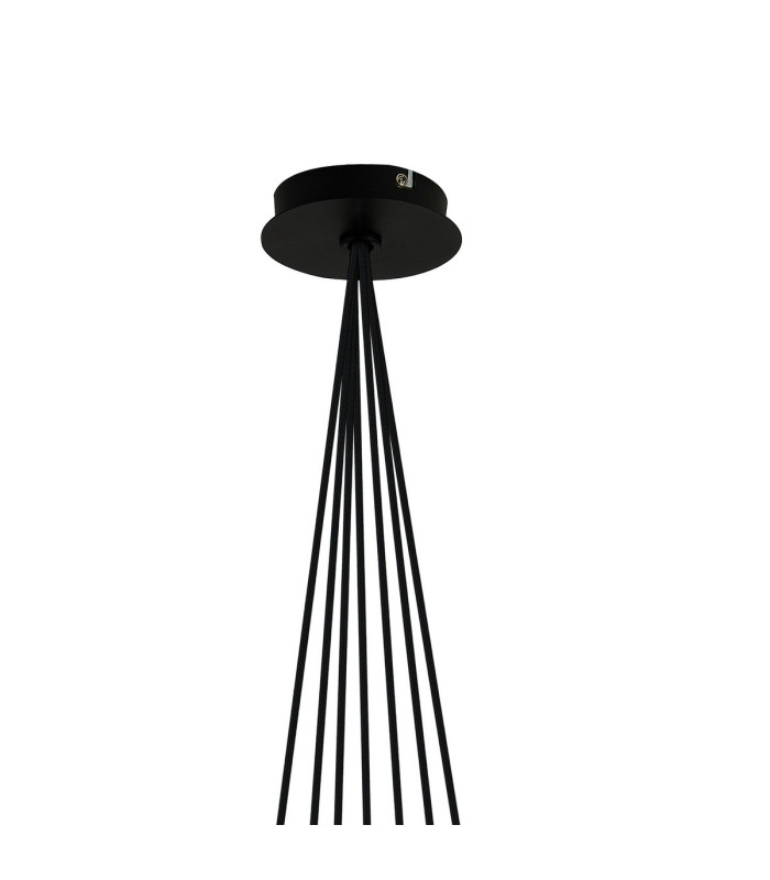 Keene 28.5cm 7 Light G9 1.5m Cluster Pendant Sand Black / Clear Crystal Shade-6