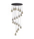 Keene 19 Light G9 2m Oval Multiple Pendant Satin Black / Smoke Crystal Shade Item Weight: 24.1kg-1